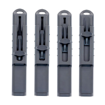 Four front views of the Vocal Trainer showing different sliding piece positions.