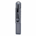 Slightly angled front view of the Vocal Trainer with the sliding piece in the open position.