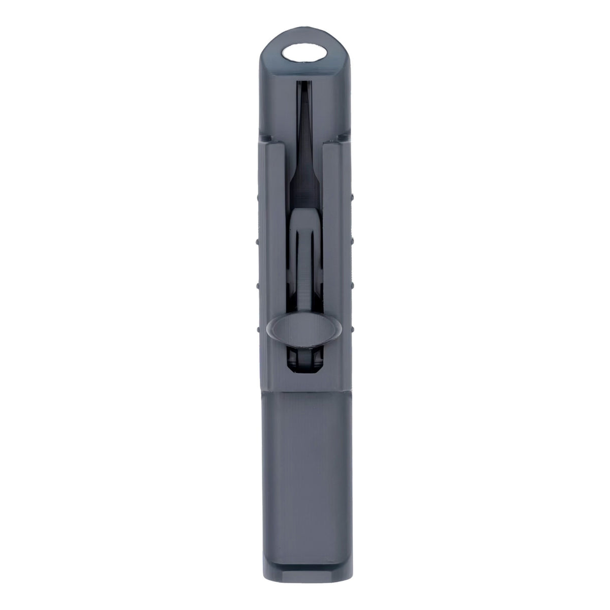 Front view of the Vocal Trainer with the sliding piece in the open position.